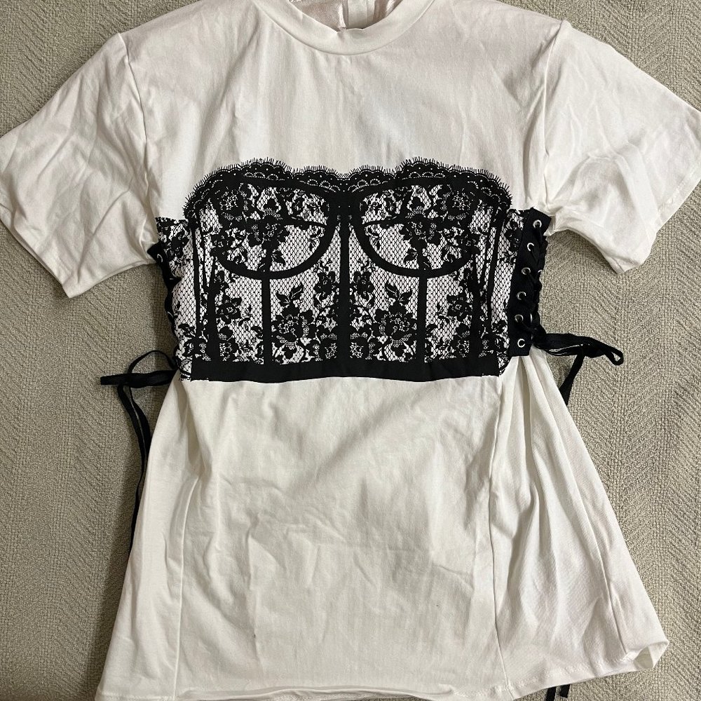 Corset t-shirt - cute!  New with tags!